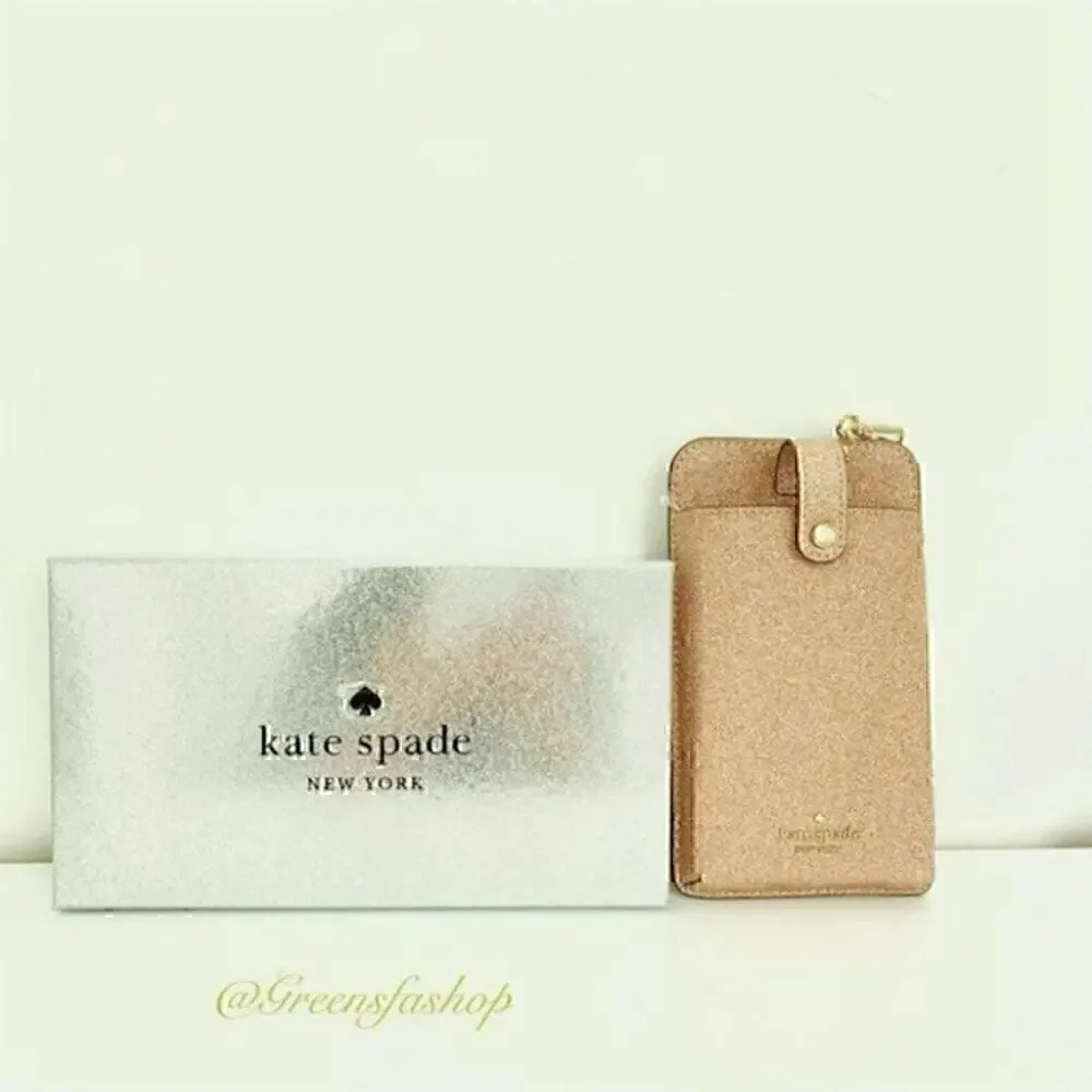 Kate spade purse shimmy glitter boxed north south tab phone crossbody new